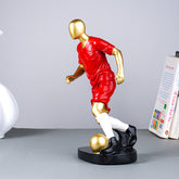 Soccer Player Sculpture in Red Uniform
